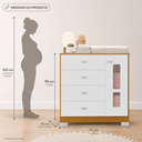 Ver imagem 7 de Quarto de Bebê Completo Berço 3 em 1, Guarda-Roupa 2 Portas, Cômoda Sapateira 100% MDF, Detalhes Acrílico Branco/Fosco/Savana