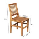 Ver imagem 2 de Mesa Jantar Catarina Quadrada 1M Com 4 Cadeiras Confort Ripada - Castanho - Marrom