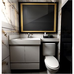 Gabinete de Banheiro 2 Portas e 1 Gaveta Mdf