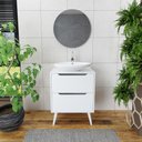 Ver imagem 1 de Kit Banheiro Balcão Gabinete e Espelheira Branco - Tecno