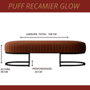 Ver imagem 4 de Banco Recamier Glow 138cm Cama Box Casal Queen Base Preto:veludo Terracota