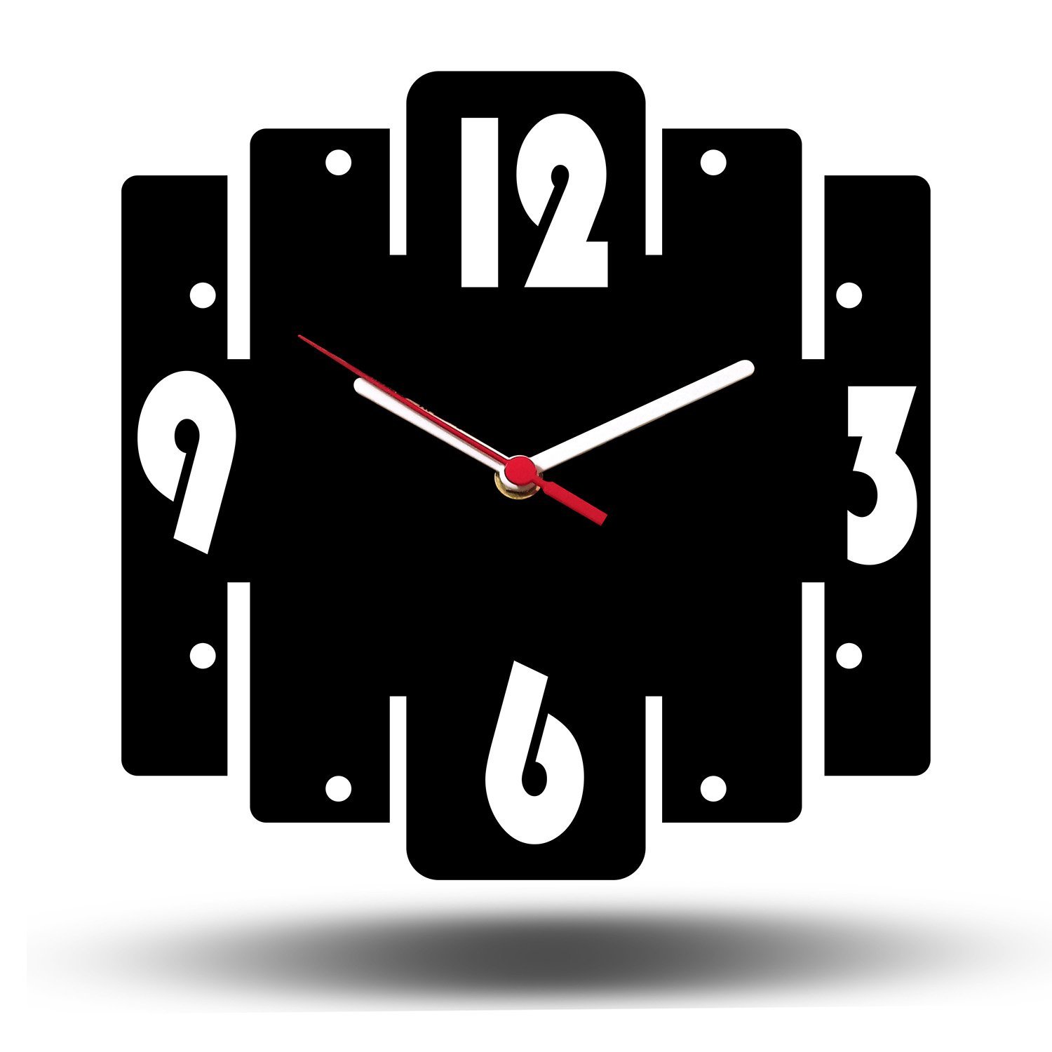 Relógio De Parede Retro Mdf Preto 25x25cm Quartz Tic Tac - 1