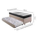 Ver imagem 2 de Bicama Box Baú Solteiro com Colchão Gransleep Ecoflex Molas Verticoil Suede Bege 88x188