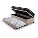 Ver imagem 4 de Bicama Box Baú Solteiro com Colchão Gransleep Ecoflex Molas Verticoil Suede Bege 88x188