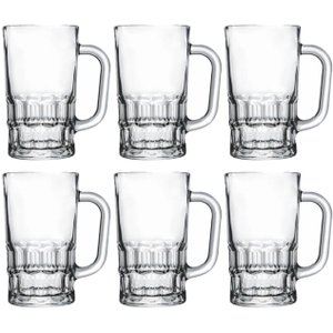 Jogo Caneca de Chopp Bruges Vidro 360ml 6 Unidades