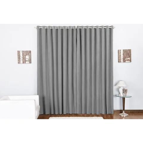cortina sala quarto em tecido oxford cinza 3,00x2,50