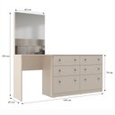 Ver imagem 3 de Cômoda Penteadeira 6 Gavetas e Espelho Maite Yescasa