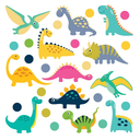 Ver imagem 2 de Adesivo de Parede Infantil Dinossauros Colorido Bolinhas Quarto Menino Bebe