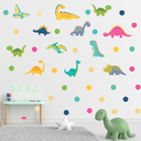 Ver imagem 3 de Adesivo de Parede Infantil Dinossauros Colorido Bolinhas Quarto Menino Bebe