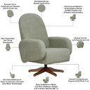 Ver imagem 4 de Poltrona de Amamentação com Balanço Giratória Dolce D02 Bouclê Verde Oliva C-199 - Lyam Decor