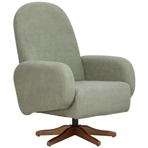 Poltrona de Amamentação com Balanço Giratória Dolce D02 Bouclê Verde Oliva C-199 - Lyam Decor