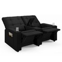 Ver imagem 1 de Poltrona do Papai Reclinável Cinema 2 Lugares Manual Baú Usb Haifa F05 Veludo Preto - Lyam Decor