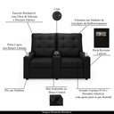 Ver imagem 4 de Poltrona do Papai Reclinável Cinema 2 Lugares Manual Baú Usb Haifa F05 Veludo Preto - Lyam Decor