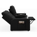 Ver imagem 6 de Poltrona do Papai Reclinável Cinema 2 Lugares Manual Baú Usb Haifa F05 Veludo Preto - Lyam Decor