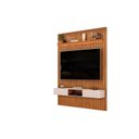 Ver imagem 5 de Painel Ripado para TV até 60 Polegadas com MDF 183cmx240cm Led Trento Marrom Freijó/Off White