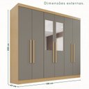 Ver imagem 4 de Guarda-Roupa Casal com Espelho 6 Portas 2 Gavetas França Espresso Móveis