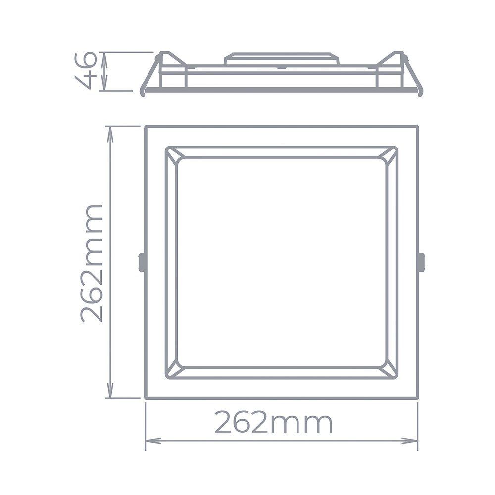 Painel de Led Stella Quadrado Deep de Embutir Recuado 22w Bivolt Preto 4000k Luz Neutra - 3