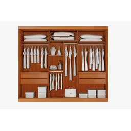 Guarda Roupa Casal Uberaba 6 Portas de Abrir 4 Gavetas:cinamomo - 2