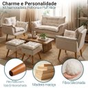 Ver imagem 3 de Kit Namoradeira 2 Poltronas e 2 Puffs para Sala Recepção Manicure Consultório Alice Suede