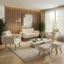 Ver imagem 1 de Kit Namoradeira 2 Poltronas e 2 Puffs para Sala Recepção Manicure Consultório Alice Suede