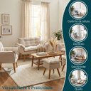 Ver imagem 4 de Kit Namoradeira 2 Poltronas e 2 Puffs para Sala Recepção Manicure Consultório Alice Suede