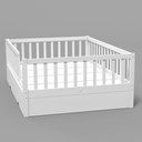 Ver imagem 3 de Cama Montessoriana Cercado Casal C/ Auxiliar