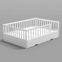 Ver imagem 1 de Cama Montessoriana Cercado Casal C/ Auxiliar