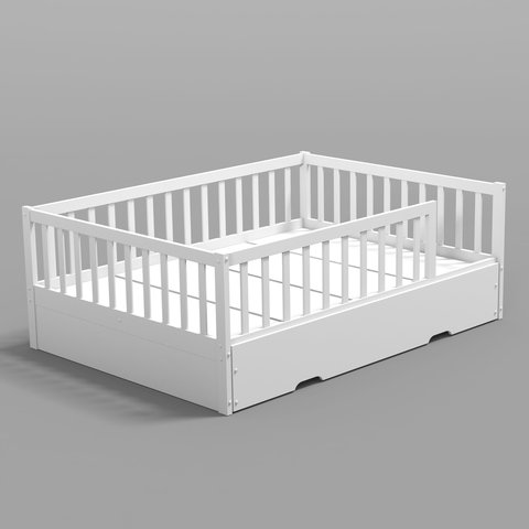 Cama Montessoriana Cercado Casal C/ Auxiliar