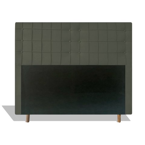 Cabeceira Estofada Paris 140 cm Para Cama Box Quarto Casal MV Estofados Suede Cinza