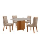 Ver imagem 2 de Mesa de Jantar Olímpia 120 cm Tampo MDF Vidro Canto Copo com 4 Cadeiras Carolina Moderna Mobília