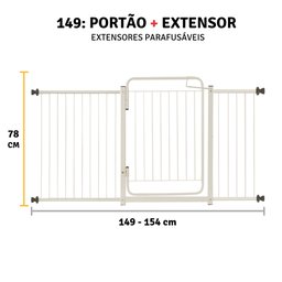 Grade Portao Pet Segurança e Proteção de Criança 149 a 154:branco - 4