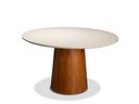 Ver imagem 1 de Mesa de Jantar Roma Redonda 06 Lugares 150cm Base Amêndoa Tampo Off White