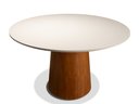 Ver imagem 2 de Mesa de Jantar Roma Redonda 06 Lugares 150cm Base Amêndoa Tampo Off White
