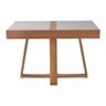 Mesa de Jantar Caroline 1,20m Extensível 1,80m em Madeira Maciça Mel Tampo Vidro Off White - 4