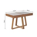 Ver imagem 6 de Mesa de Jantar Caroline 1,20m Extensível 1,80m em Madeira Maciça Mel Tampo Vidro Off White