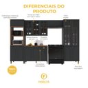 Ver imagem 5 de Armário de Cozinha Modulada Completa Fidelitá Nara 100% MDF 5 Peças 350cm 16 Portas 2 Gavetas com