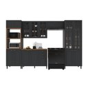 Ver imagem 2 de Armário de Cozinha Modulada Completa Fidelitá Nara 100% MDF 5 Peças 350cm 16 Portas 2 Gavetas com
