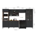 Ver imagem 4 de Armário de Cozinha Modulada Completa Fidelitá Nara 100% MDF 5 Peças 350cm 16 Portas 2 Gavetas com