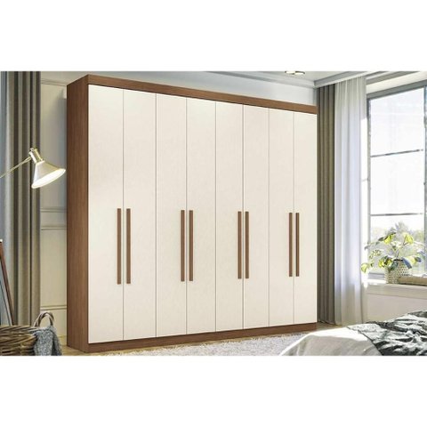 Guarda Roupa 8 Portas e 4 Gavetas Master New 8.4 Jatobá/areia - Santos Andirá