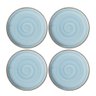 Conjunto 4 Pratos Sobremesa Cerâmica Caoba 21,2cm Azul - 1