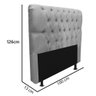 Cabeceira Estofada Capitonê Livia 100cm Solteiro para Cama Box Suede Cinza - Gat Magazine - 4