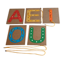 Ver imagem 2 de Alinhavo Vogais Educativos Pedagógicos Brinquedos em madeira Jogos divertidos Socialização Diversão 