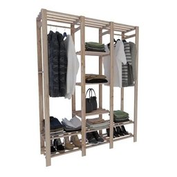 Armário Pendurador de Roupas C/ porta calçados Arara Unitaria Technox - 4