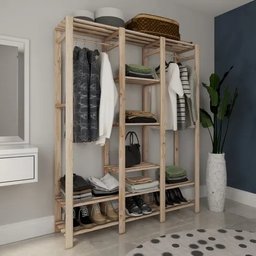 Armário Pendurador de Roupas C/ porta calçados Arara Unitaria Technox - 3