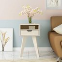 Ver imagem 1 de Mesa de Apoio Lateral Vip com Gaveta e Nicho Off White