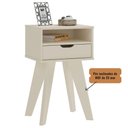 Ver imagem 6 de Mesa de Apoio Lateral Vip com Gaveta e Nicho Off White