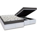 Ver imagem 1 de Cama Box Baú Queen: Colchão Espuma D33 Ortobom Light Saúde + Base Crc Courano White (158x198)