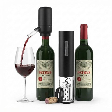 Kit Sommelier Auto Abridor Saca Rolha e Aerador Bico Dosador