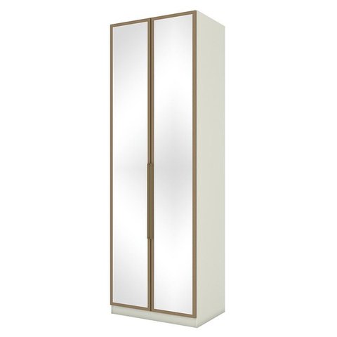 Guarda Roupa Modulado Predileto 2 Portas com Espelho Areia/Jequitibá - Móveis Henn
