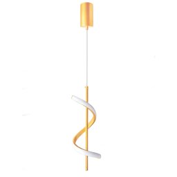 Pendente Led Dourado Moderno Espiral 10w Cabeceira Bet31 - 4